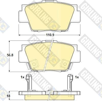 Girling 6130399 - Bremžu uzliku kompl., Disku bremzes ps1.lv