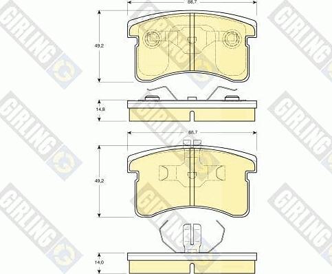 Girling 6131269 - Bremžu uzliku kompl., Disku bremzes ps1.lv