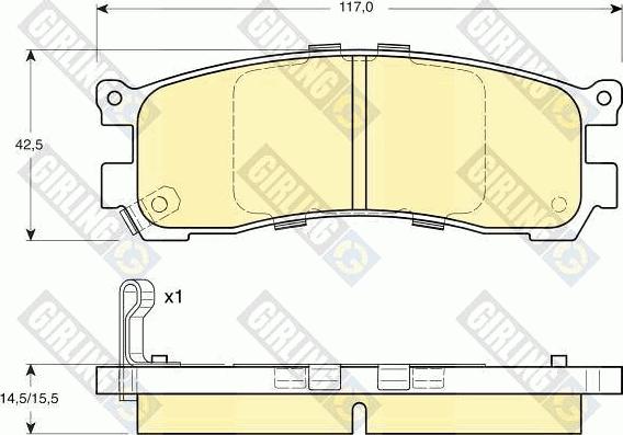 Girling 6131799 - Bremžu uzliku kompl., Disku bremzes ps1.lv