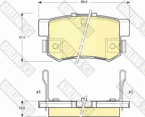 Girling 6131759 - Bremžu uzliku kompl., Disku bremzes ps1.lv