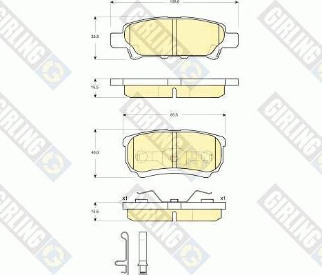 Girling 6133419 - Bremžu uzliku kompl., Disku bremzes ps1.lv