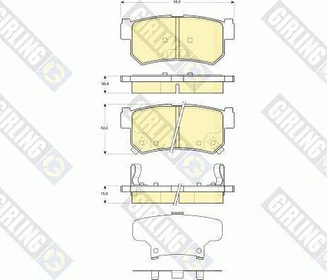 Girling 6133669 - Bremžu uzliku kompl., Disku bremzes ps1.lv