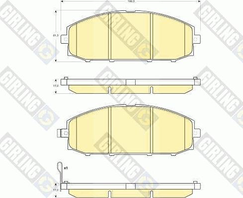 Girling 6133619 - Bremžu uzliku kompl., Disku bremzes ps1.lv