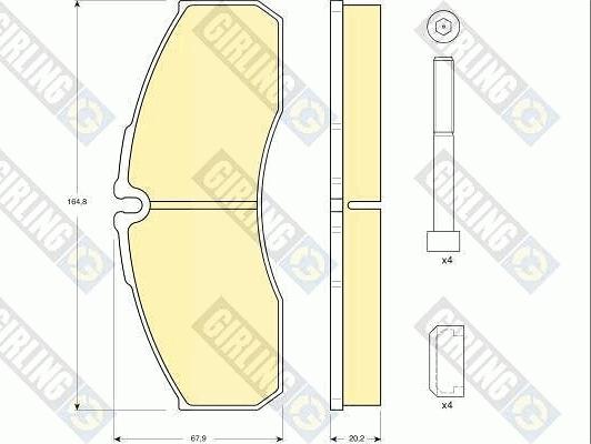 Girling 6133854 - Bremžu uzliku kompl., Disku bremzes ps1.lv