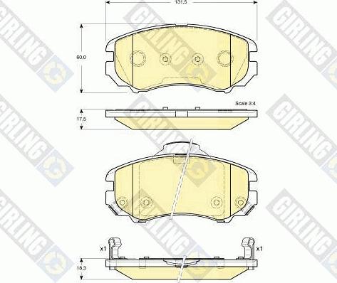 Girling 6133869 - Bremžu uzliku kompl., Disku bremzes ps1.lv