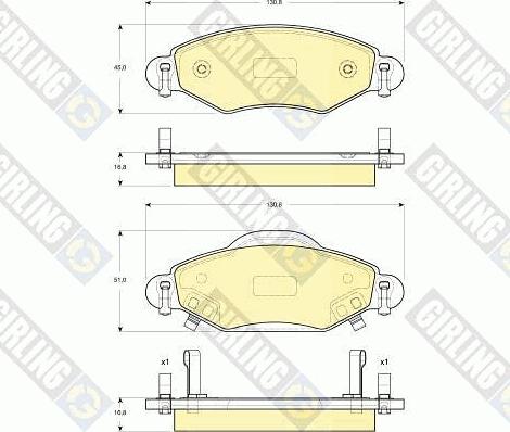 Girling 6133244 - Bremžu uzliku kompl., Disku bremzes ps1.lv