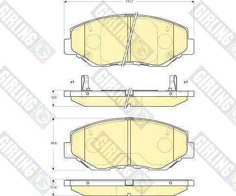 Girling 6133259 - Bremžu uzliku kompl., Disku bremzes ps1.lv