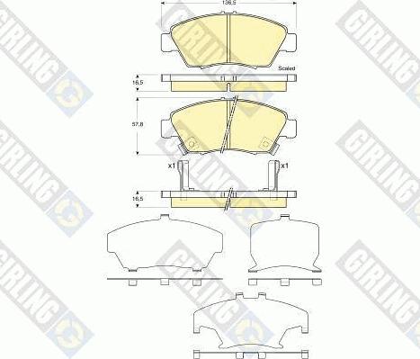 Girling 6133759 - Bremžu uzliku kompl., Disku bremzes ps1.lv