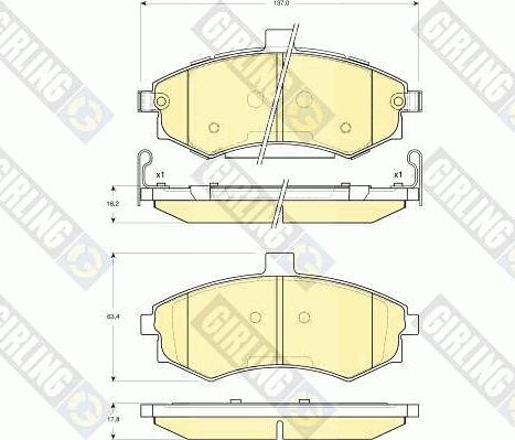 Girling 6133789 - Bremžu uzliku kompl., Disku bremzes ps1.lv