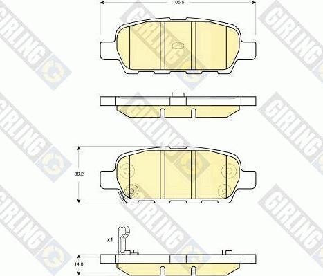 Girling 6132949 - Bremžu uzliku kompl., Disku bremzes ps1.lv