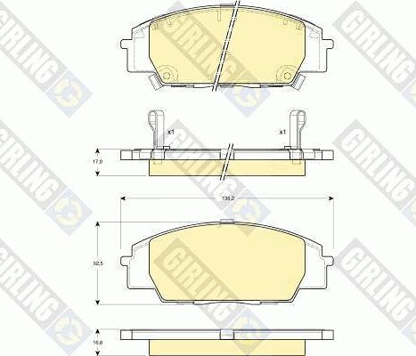 Girling 6132509 - Bremžu uzliku kompl., Disku bremzes ps1.lv