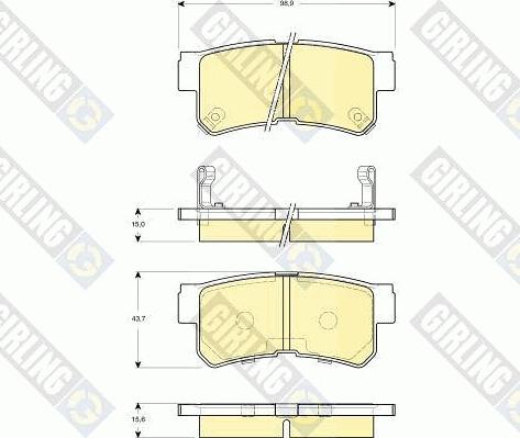 Girling 6132589 - Bremžu uzliku kompl., Disku bremzes ps1.lv