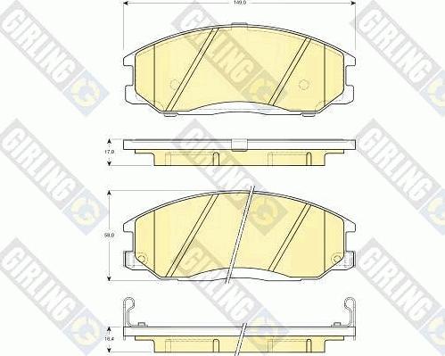 Girling 6132579 - Bremžu uzliku kompl., Disku bremzes ps1.lv