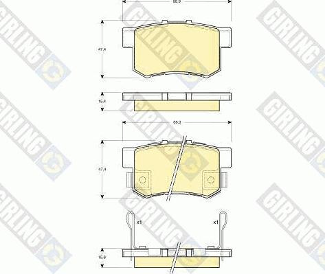 Girling 6132699 - Bremžu uzliku kompl., Disku bremzes ps1.lv