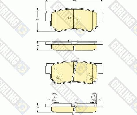 Girling 6132849 - Bremžu uzliku kompl., Disku bremzes ps1.lv