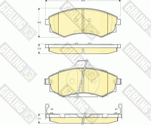 Girling 6132839 - Bremžu uzliku kompl., Disku bremzes ps1.lv