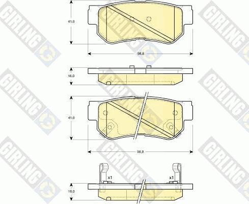 Girling 6132829 - Bremžu uzliku kompl., Disku bremzes ps1.lv