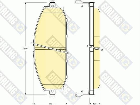 Girling 6132229 - Bremžu uzliku kompl., Disku bremzes ps1.lv