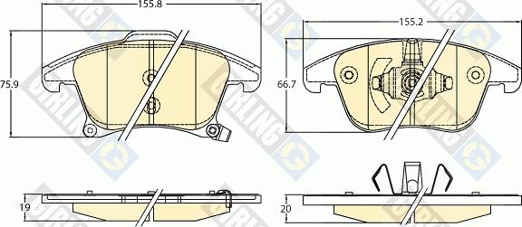 Girling 6120922 - Bremžu uzliku kompl., Disku bremzes ps1.lv