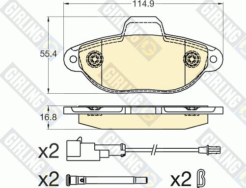 Girling 6120411 - Bremžu uzliku kompl., Disku bremzes ps1.lv