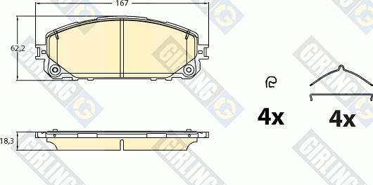 Girling 6121426 - Bremžu uzliku kompl., Disku bremzes ps1.lv