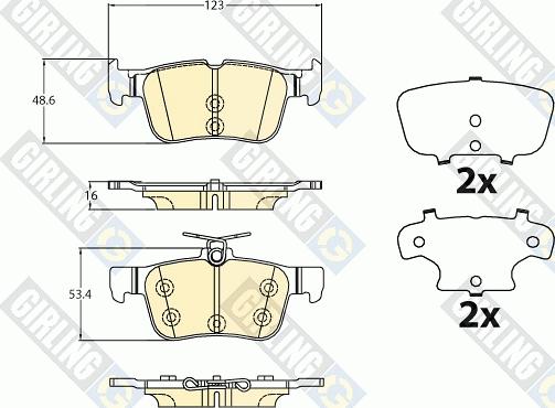 Girling 6121331 - Bremžu uzliku kompl., Disku bremzes ps1.lv