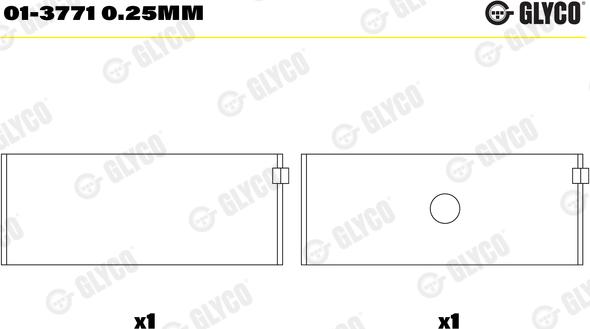 Glyco 01-3771 0.25mm - Klaņa gultnis ps1.lv