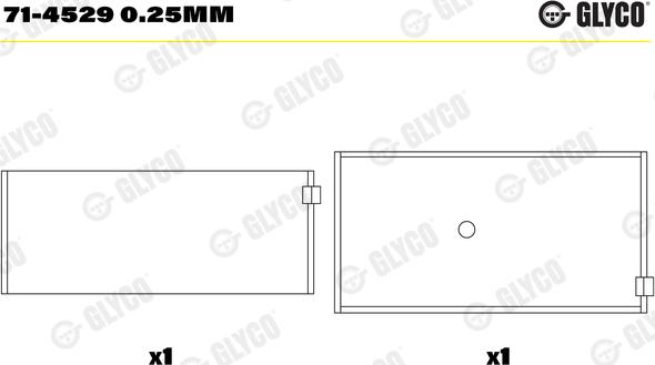 Glyco 71-4529 0.25mm - Klaņa gultnis ps1.lv