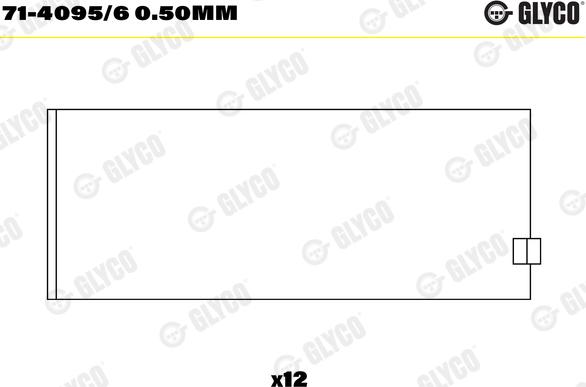 Glyco 71-4095/6 0.50mm - Klaņa gultnis ps1.lv