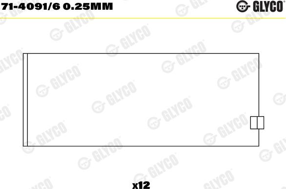 Glyco 71-4091/6 0.25mm - Klaņa gultnis ps1.lv