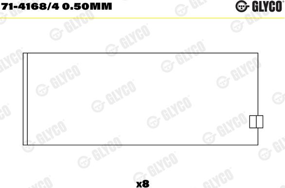 Glyco 71-4168/4 0.50mm - Klaņa gultnis ps1.lv