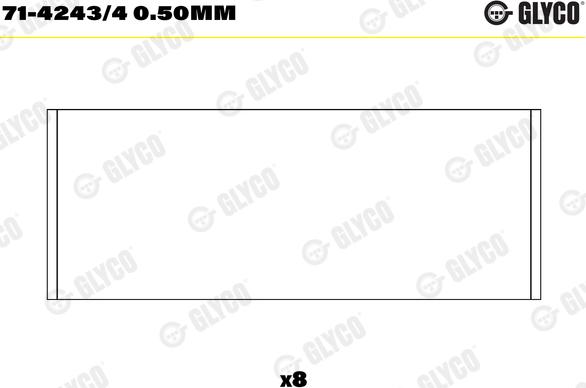 Glyco 71-4243/4 0.50mm - Klaņa gultnis ps1.lv