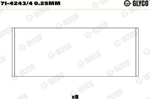 Glyco 71-4243/4 0.25mm - Klaņa gultnis ps1.lv