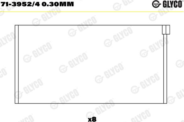 Glyco 71-3952/4 0.30mm - Klaņa gultnis ps1.lv