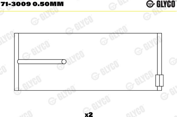 Glyco 71-3009 0.50mm - Klaņa gultnis ps1.lv