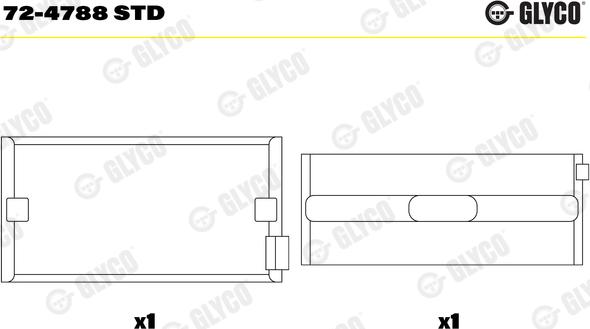 Glyco 72-4788 STD - Kloķvārpstas gultnis ps1.lv