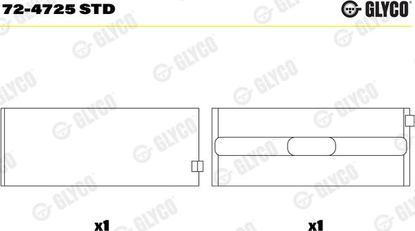 Glyco 72-4725 STD - Kloķvārpstas gultnis ps1.lv