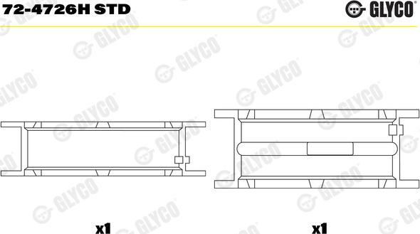 Glyco 72-4726H STD - Kloķvārpstas gultnis ps1.lv