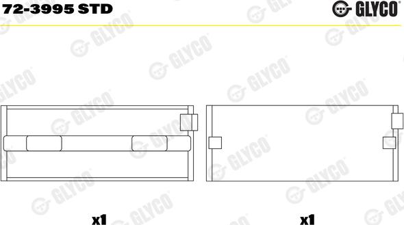 Glyco 72-3995 STD - Kloķvārpstas gultnis ps1.lv