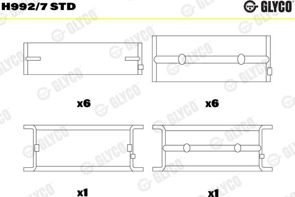 Glyco H992/7 STD - Kloķvārpstas gultnis ps1.lv