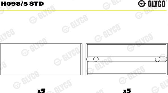 Glyco H098/5 STD - Kloķvārpstas gultnis ps1.lv