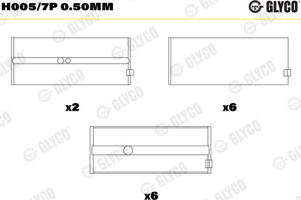 Glyco H005/7P 0.50mm - Kloķvārpstas gultnis ps1.lv