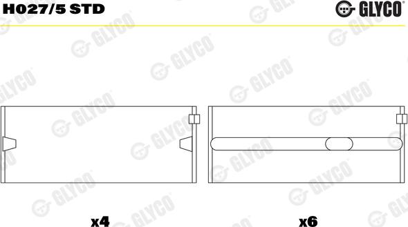 Glyco H027/5 STD - Kloķvārpstas gultnis ps1.lv