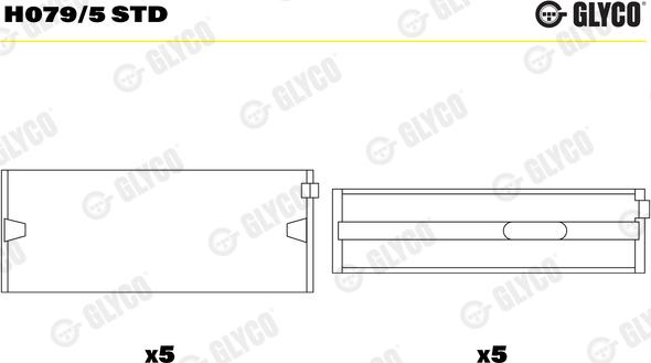 Glyco H079/5 STD - Kloķvārpstas gultnis ps1.lv