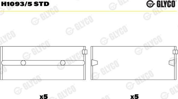 Glyco H1093/5 STD - Kloķvārpstas gultnis ps1.lv