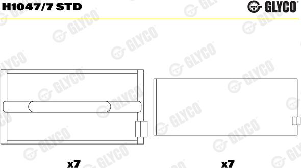 Glyco H1047/7 STD - Kloķvārpstas gultnis ps1.lv