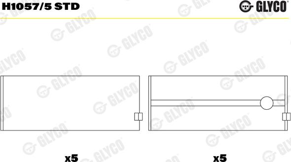 Glyco H1057/5 STD - Kloķvārpstas gultnis ps1.lv