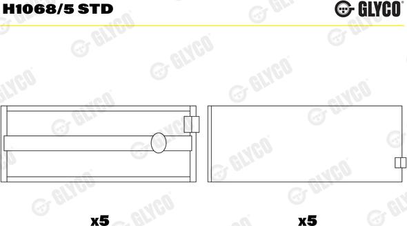 Glyco H1068/5 STD - Kloķvārpstas gultnis ps1.lv