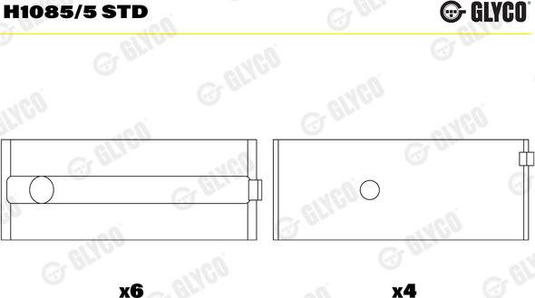 Glyco H1085/5 STD - Kloķvārpstas gultnis ps1.lv