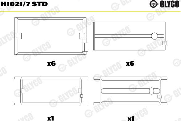 Glyco H1021/7 STD - Kloķvārpstas gultnis ps1.lv